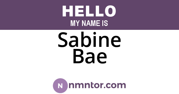 Sabine Bae