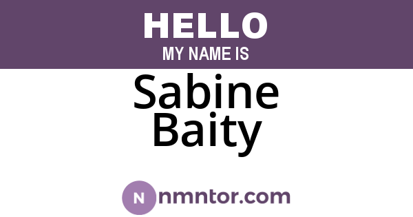 Sabine Baity