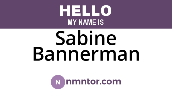 Sabine Bannerman