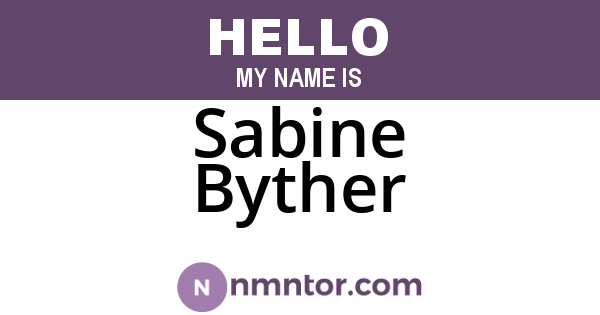 Sabine Byther