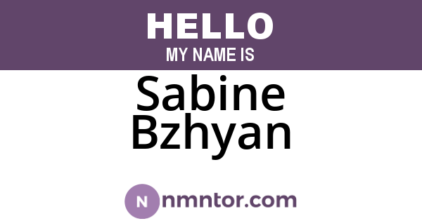 Sabine Bzhyan
