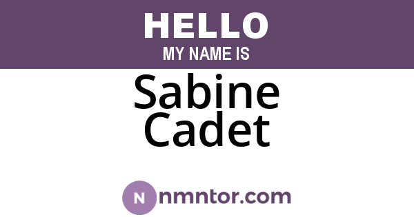 Sabine Cadet