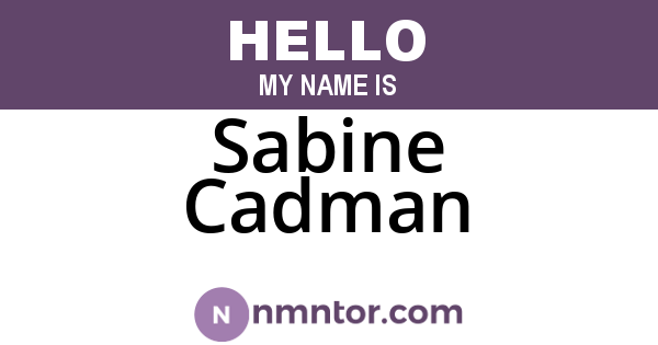 Sabine Cadman