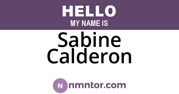 Sabine Calderon