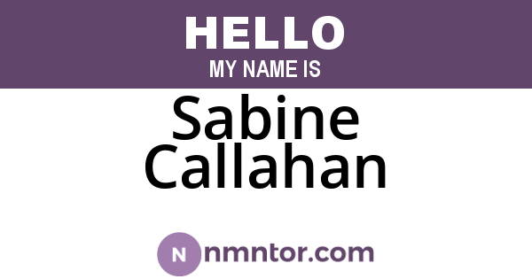 Sabine Callahan