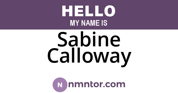 Sabine Calloway