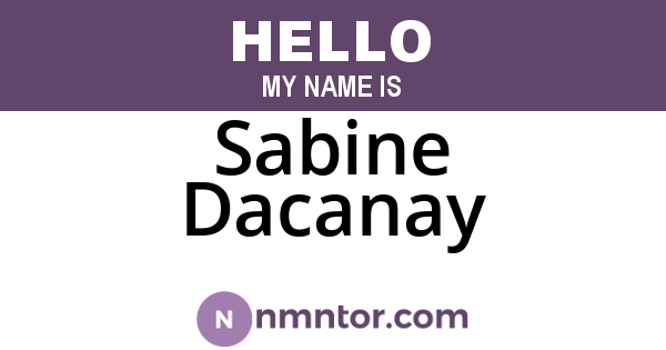 Sabine Dacanay