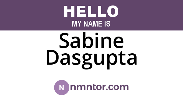 Sabine Dasgupta