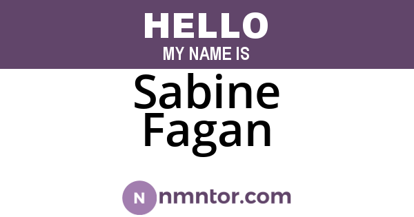 Sabine Fagan
