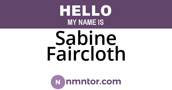 Sabine Faircloth