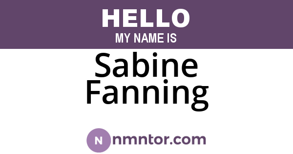 Sabine Fanning