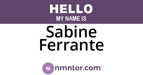 Sabine Ferrante