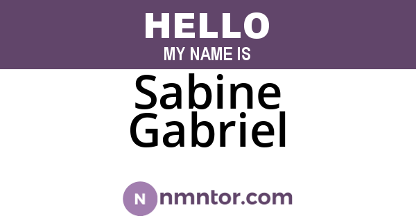 Sabine Gabriel