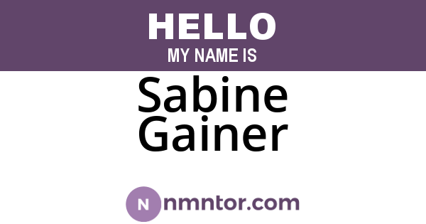 Sabine Gainer