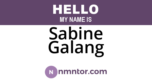 Sabine Galang