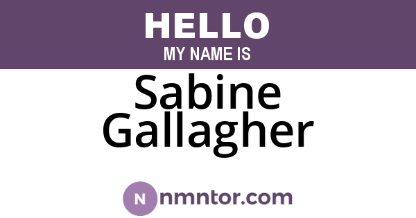 Sabine Gallagher