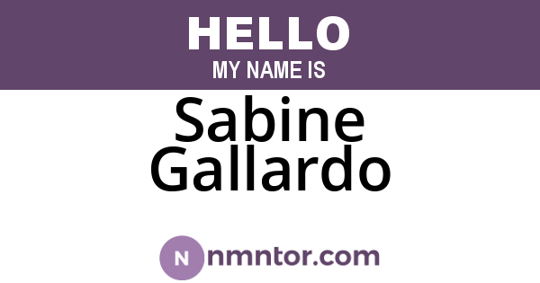 Sabine Gallardo