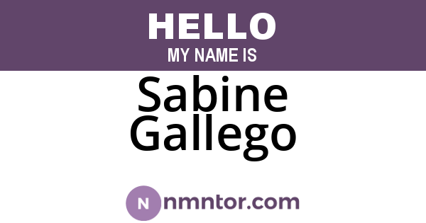 Sabine Gallego