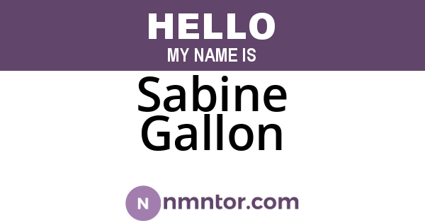Sabine Gallon