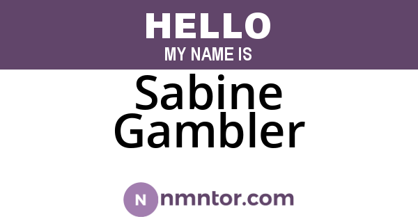 Sabine Gambler