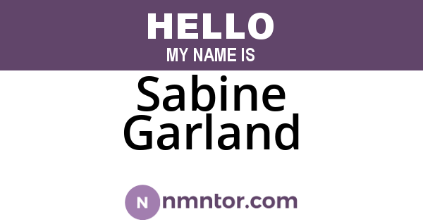 Sabine Garland