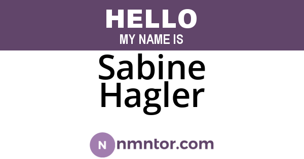 Sabine Hagler