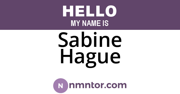 Sabine Hague