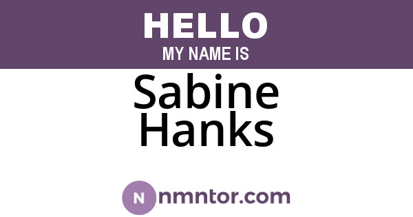 Sabine Hanks
