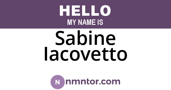 Sabine Iacovetto