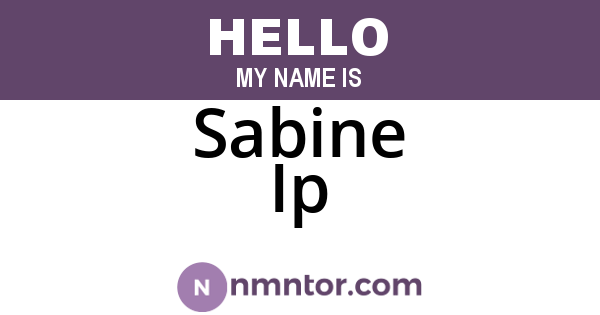 Sabine Ip