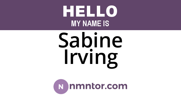 Sabine Irving