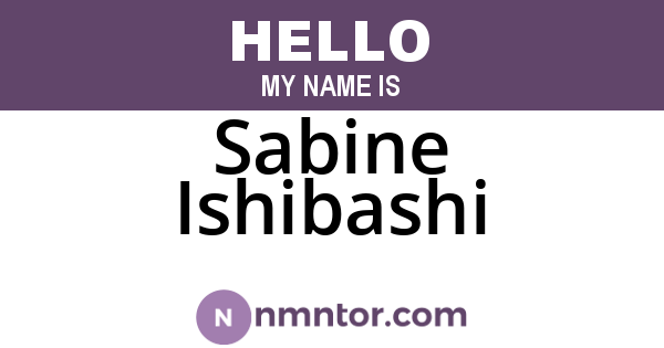 Sabine Ishibashi