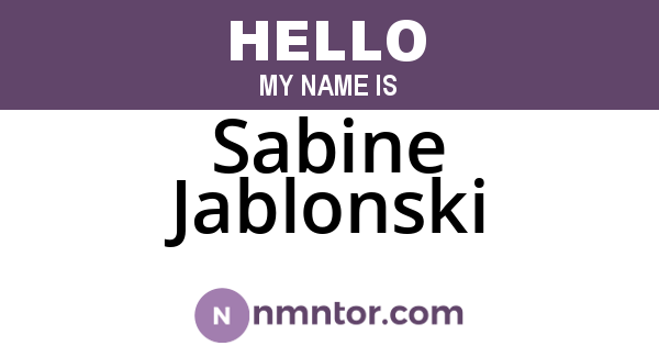 Sabine Jablonski