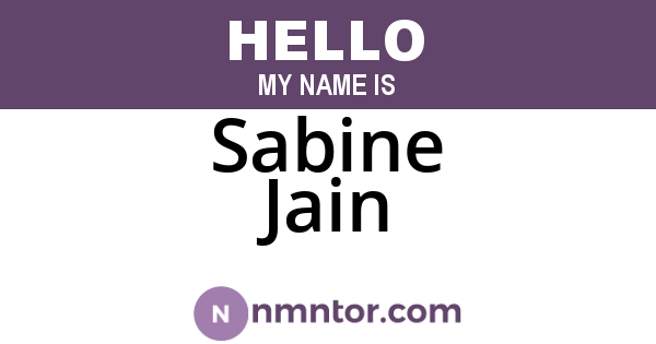 Sabine Jain