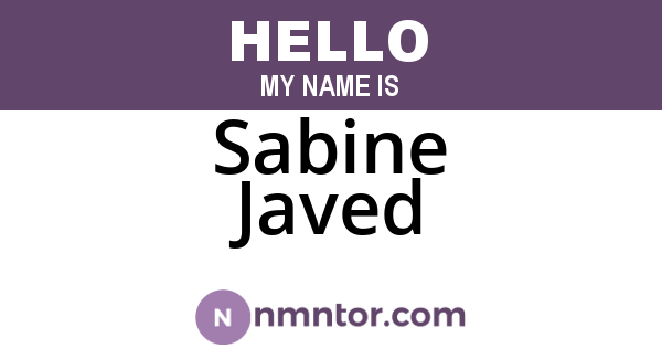 Sabine Javed