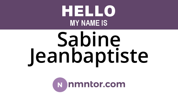 Sabine Jeanbaptiste