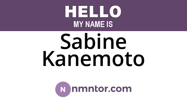 Sabine Kanemoto
