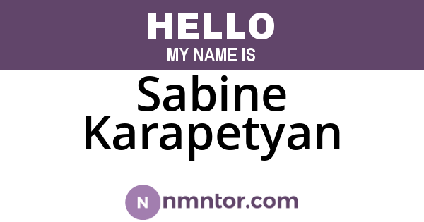Sabine Karapetyan