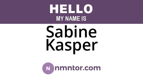 Sabine Kasper