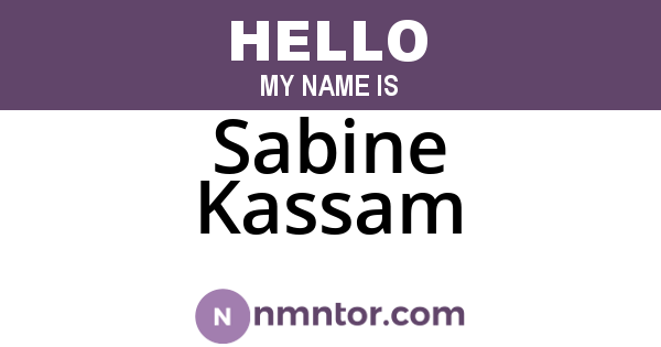 Sabine Kassam