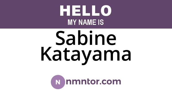 Sabine Katayama