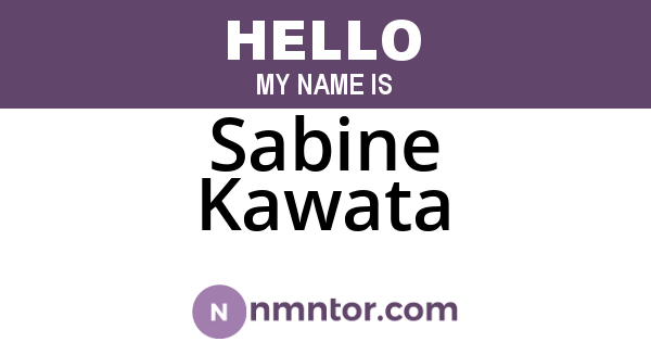 Sabine Kawata