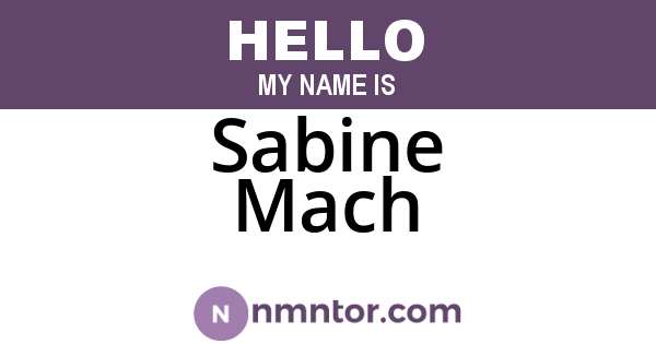 Sabine Mach