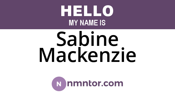 Sabine Mackenzie