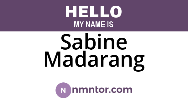 Sabine Madarang