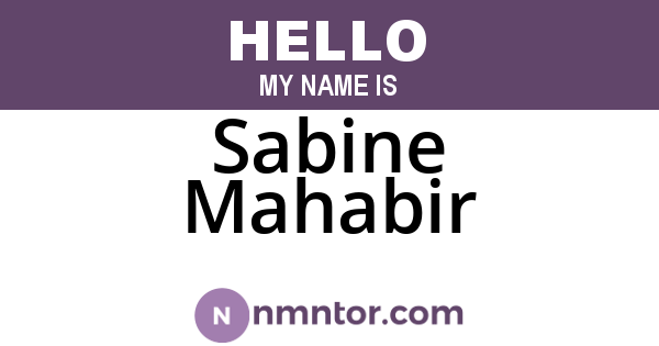 Sabine Mahabir