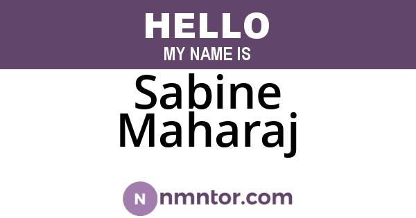 Sabine Maharaj