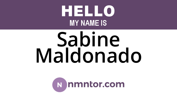 Sabine Maldonado