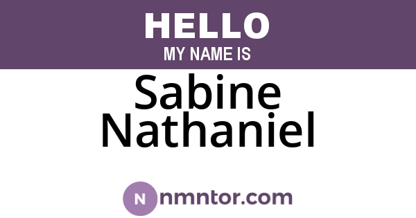 Sabine Nathaniel