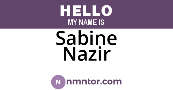 Sabine Nazir